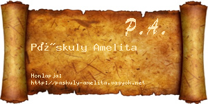 Páskuly Amelita névjegykártya